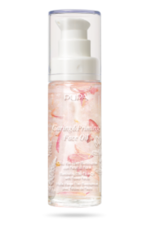 Pupa Caring & Priming Face Oil Olio Viso Elisir Illuminante con Petali di Fiore 30 ml